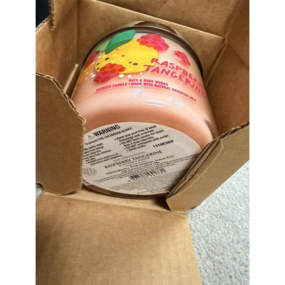 Bath & Body Works Raspberry Tangerine 3-wick candle - Picture 3 of 3